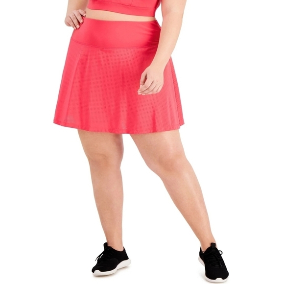 Ideology Pants - Ideology Women's Plus Size Perforated Skort Skirt Zip Pocket Flamenco Pink 3X